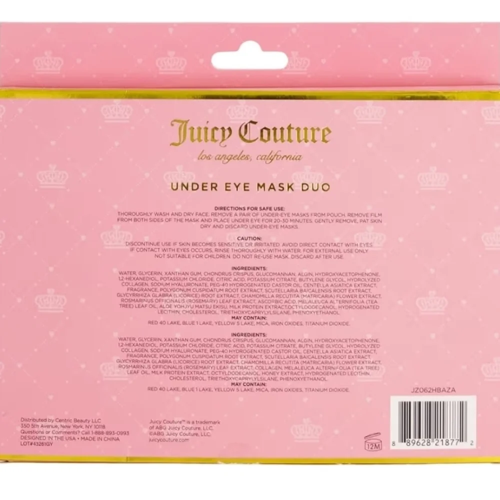 💕🔹️Juicy Couture 🔹️12 Pk hydrogel Under Eye Mask Duo Vitamic C, Collagen